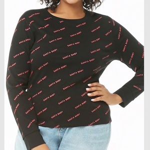 Plus size Santa baby thermal shirt